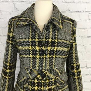 plaid button down coat